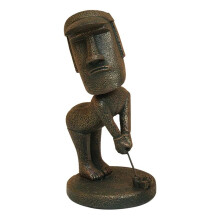 DecoraçãO de EstáTua Moai Ilha de PáScoa Oranment DecoraçãO de Pedra de Resina para AcessóRios de Quarto Escultura Antiga