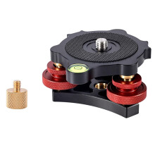 Tripod Leveling Base with 3/8 to 1/4 Bracket Adapter, Aluminum Alloy Camera Leveler for Macro-Panoramic Photography LP64