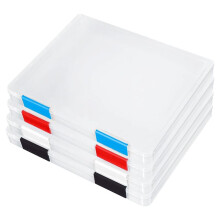 4er-Pack A4-Dateiboxen, Transparente Dokumentenaufbewahrungsbox Aus Kunststoff, für 8,5 X 11 Zoll Briefpapier, für Zeitschriftenordner