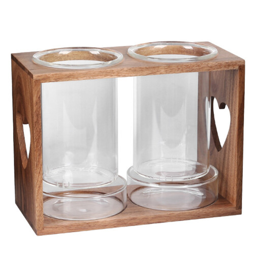 2Sets Essstäbchen- Und Besteckhalter Mit Holz, Ablage & Abtropfen