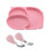 3Stk Baby Esslernteller Rosa Stabilem Silikon 1