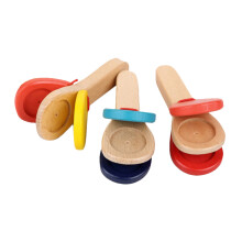 6St Kinderen Muziekinstrument Castagnetten Gekleurde Set
