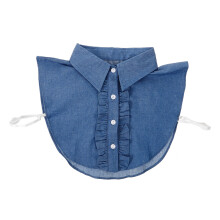 2Stk Damen Dekorativer Abnehmbarer Hemdkragen Blau Eleganter Look