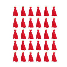 60Stk Rot Tassel Anhänger Mit Ring Baumwolle Für DIY Accessoires