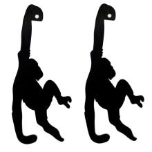 Kitchen Wall Door Metal Hook Key Hanger Cat Tail Monkey Shaped Decor Holder Clothes Storage Rack Seamless Hook Tool