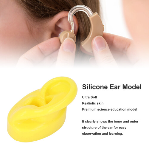 Modèle d'oreille en silicone gauche taille M support jaune et noir 2