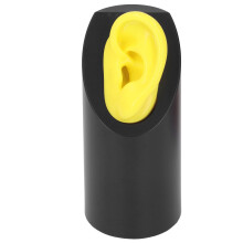 Modello d'orecchio in silicone sinistro taglia M giallo con supporto nero