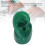 Audiphone droit support de modèle d'oreille en silicone vert 3