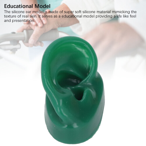 Audiphone droit support de modèle d'oreille en silicone vert 2