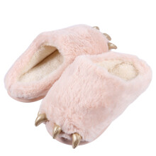 2Paare Kinder Hausschuhe Pink Cartoon Pfotensohle Warm