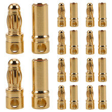 20Pièces Connecteurs Banane Dorés Pour Câbles Audio Accessoires Rc