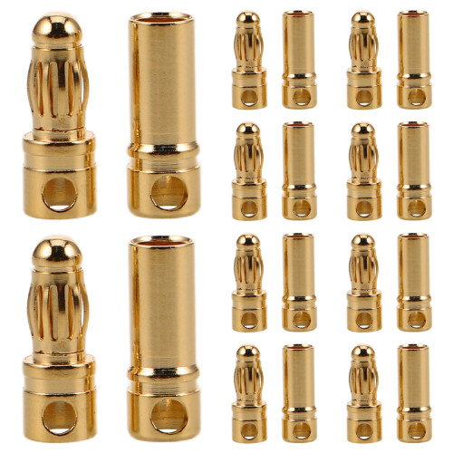 20Pièces Connecteurs Banane Dorés Pour Câbles Audio Accessoires Rc