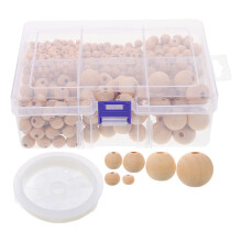 3Ensembles Accessoires Perles Rondes En Bois Multi-Couleurs Pour DIY