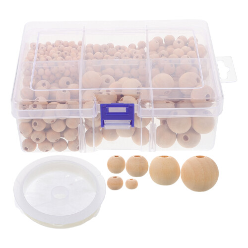 3Ensembles Accessoires Perles Rondes En Bois Multi-Couleurs Pour DIY