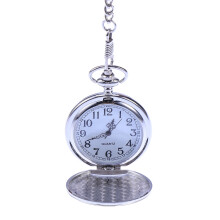 3Pcs Silver Men Pocket Watch Mechanical Movement Stainless Steel Chain