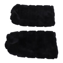 3Pairs Black Acrylic Leg Warmers Women Footless Socks Cozy Boot Covers