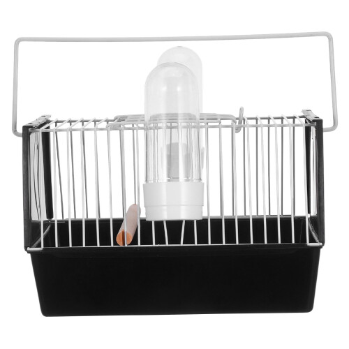3Pcs Durable Black Plastic Portable Bird Cage Handheld Parrot Carrier