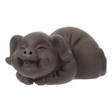 4Pcs Delicate Purple Clay Zodiac Pig Tea Pet Ornament Tea Table Decor