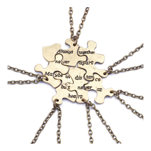 18Pièces Colliers Puzzle Clair Décoration Élégante