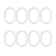 108Pcs White C Shape Curtain Rings Lightweight Shower Hooks