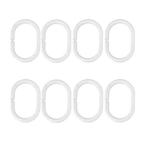 108Pcs White C Shape Curtain Rings Lightweight Shower Hooks
