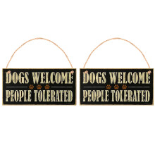 6Pcs Black Wooden Door Sign Welcome Hanging Board with String for Home