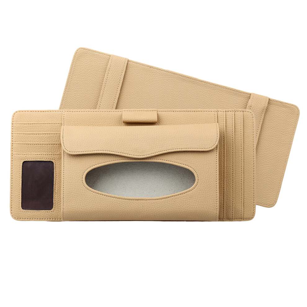 2Pcs Premium Pu Sun Visor Tissue Holder For Car With Pen Cd Organizer 3651701049736