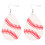 4Pairs Lightweight Baseball Earrings White Teardrop Dangle 1