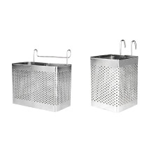 6Pcs Silver Stainless Steel Utensil Drying Rack with Hooks for Kitchen