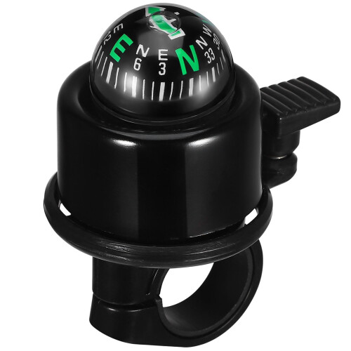 3Pcs Bicycle Bell Black with Compass for Mountain and Electric Bikes
