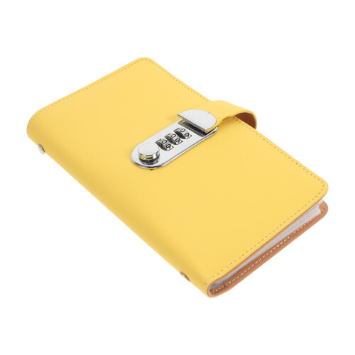 2Pcs Savings Tracker Binder with Lock Yellow PU Durable Budget Book