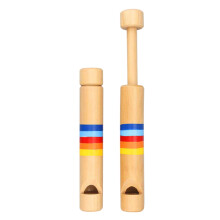 6Pcs Children's Pull Wood Flute Whistles Music Toy Colorful Durable