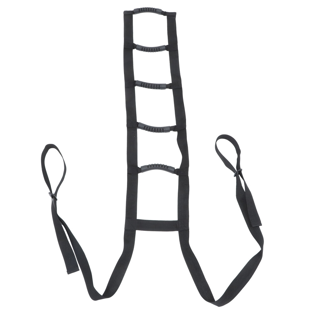 Aboofan 2Pcs Elderly Bed Ladder Pull Up Straps With Handles Black Oxford Cloth