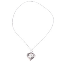 3Pcs Vintage Silver Pocket Watch Heart Shape with Elegant Carving