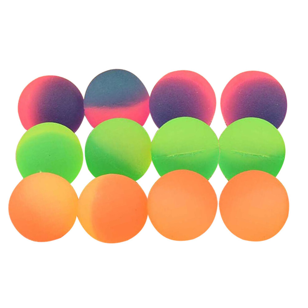 48Pcs Kids Frosted Rubber Bouncy Balls Assorted Color Play Balls Solustre
