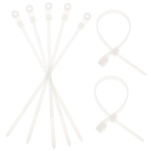 100Pcs White Nylon Cable Ties Self-Locking Zip Ties with Screw Holes