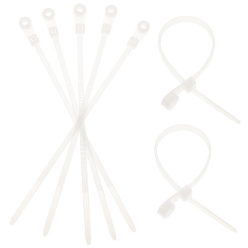 100Pcs White Nylon Cable Ties Self-Locking Zip Ties with Screw Holes