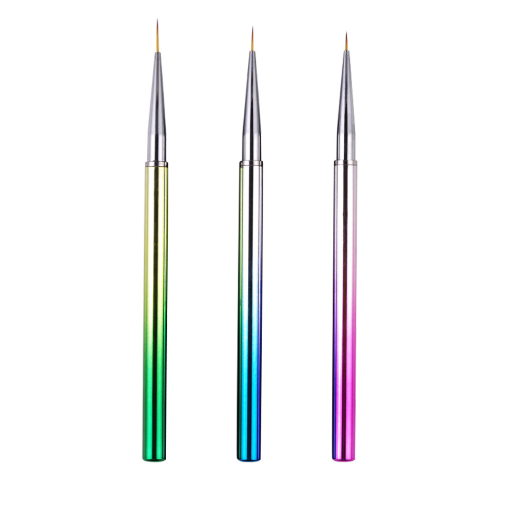 Artibetter 6Pcs Diy Nail Art Brushes Fine Tip Detail Paint Brush Assorted Colors