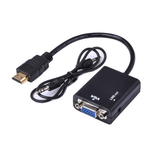 2Pcs Active to Vga Converter Adapter with Audio for Pc TV Projector