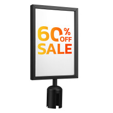 4Pcs Metal Stanchion Sign Holders Black Double-Sided Portrait Frames