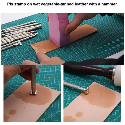 Leather Stamps,2 Pcs Professional Leather Border Stamping Tools for  Working 1