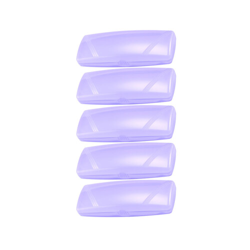 15Pcs Purple Plastic Eyeglasses Case Storage Glasses Box with Lining