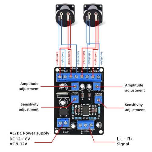 VU Meter Driver Board Edition AC9-12V DC12-18V Level Meter Module Backlight Adjustable for Vacuum Tube Power Amplifier 1