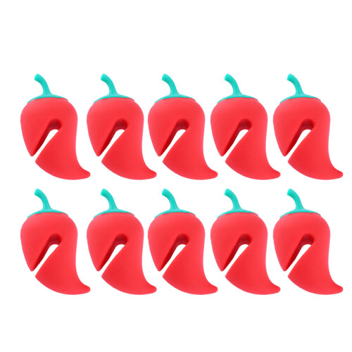 20Pièces Couvre-Pot Silicone Rouge Cuisine Design Piment