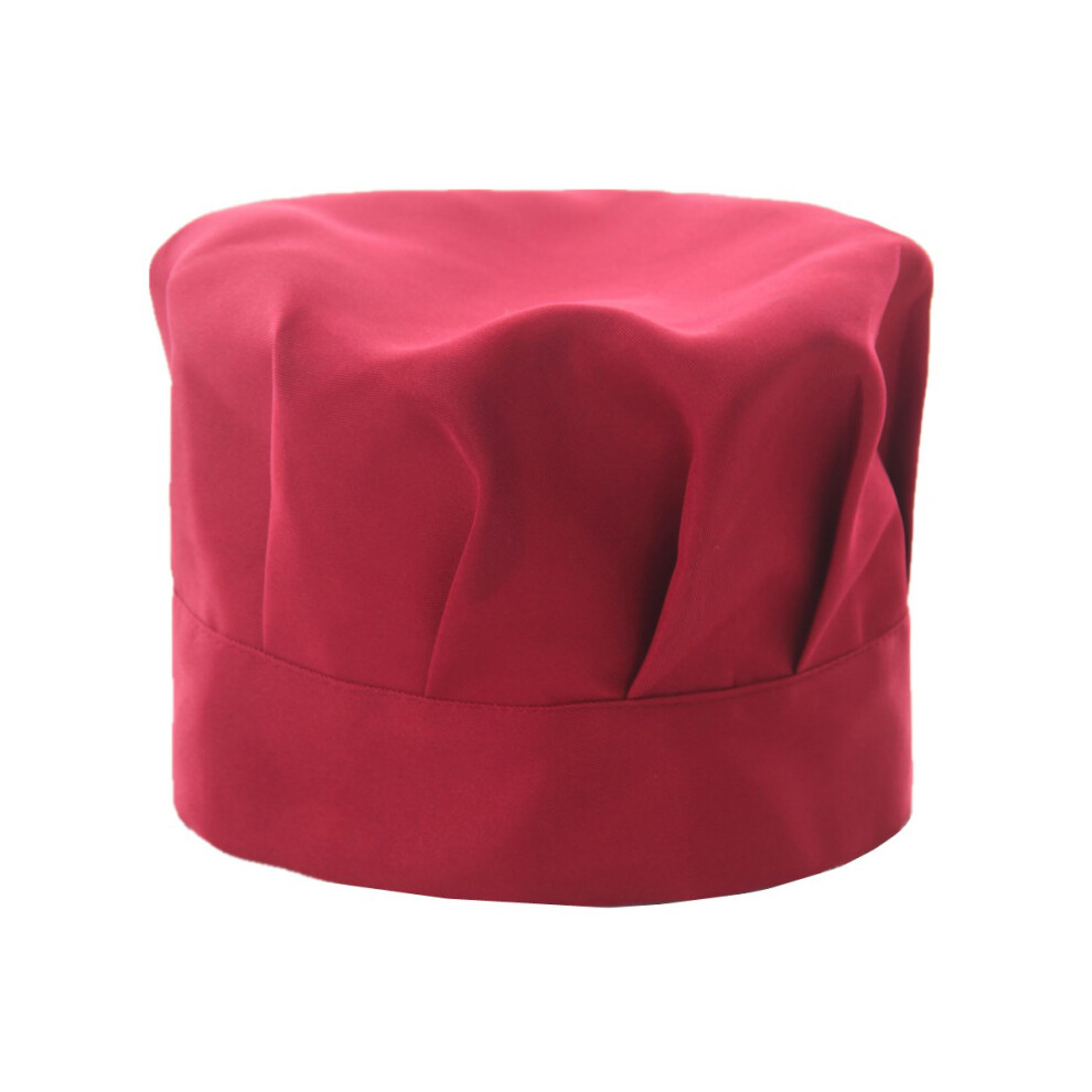 2Pcs Red Soft Fabric Chef Cap Adjustable Mushroom Hat For Cooking 3651875067642