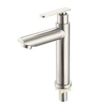 3Pcs Solid Stainless Steel Silver Prep Sink Faucet Single Hole Kitchen