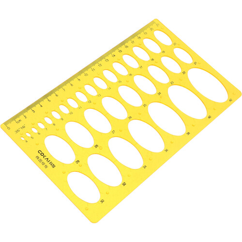 3Pcs Architecture Measuring Tool Orange Ellipse Drawing Templates Kit