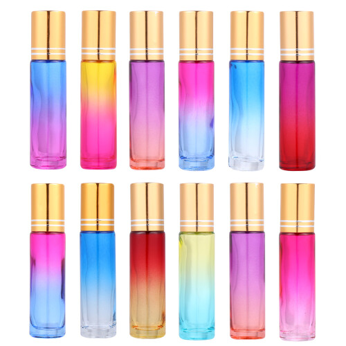 36Pcs Glass Roller Bottles for Oils Assorted Color Refillable Perfume