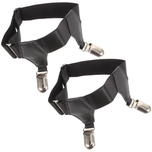 6Pcs Universal Sock Clamp Sock Stay Lightweight Soft Black Metal Strap