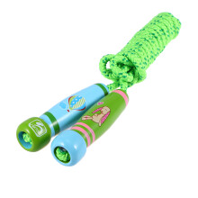 2Pcs Jumping Rope for Children Wood Handle Durable Cotton